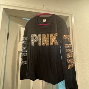 Bling sequin PINK Victoria's Secret Kids Long Sleeve Shirt - Black